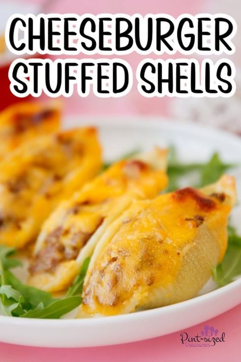 cheeseburger stuffed shells on a plate Cheeseburger Stuffed Shells, Stuff Shells, Best Salmon Patties, Jumbo Shells, Night Dinner Recipes, Best Salmon, Easy Pressure Cooker Recipes, Family Dinner Night, Jumbo Pasta Shells