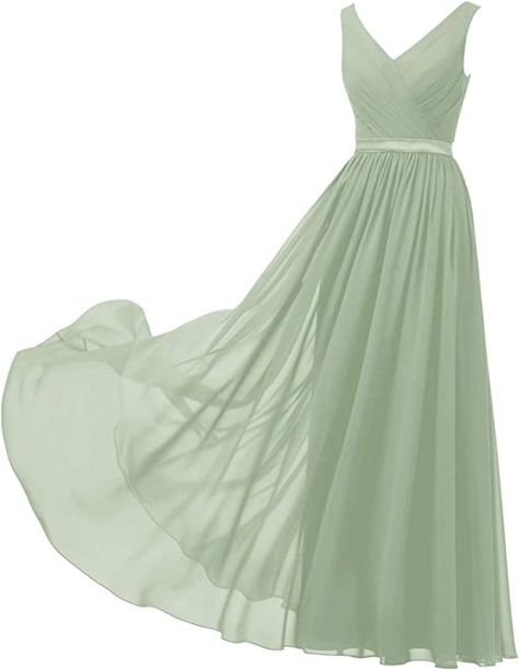 Formal Dress For Wedding, Dress For Wedding Party, Long Party Gowns, Green Formal Dresses, Sage Green Bridesmaid Dress, Sage Green Dress, Long Formal Dress, Dress For Wedding, Grey Bridesmaid Dresses