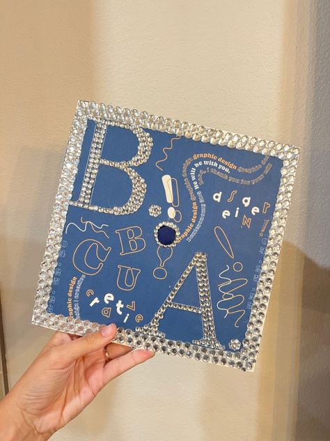 Graphic Design Grad Cap, Minimalist Grad Cap, Graphic Design Graduation Cap, College Grad Cap Ideas, Grad Cap Designs, Cap Decoration, Graduation Cap Designs, Cap Ideas, Bachelor Of Arts