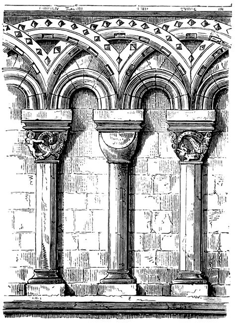 Romanesque arches Aesthetic Attitude, Romanesque Art, Canterbury Cathedral, The Raid, Art Periods, Romanesque Architecture, Classic Building, Medieval Europe, Architecture Design Drawing