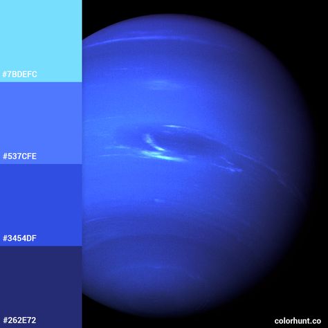 Neptune Color Palette, Saturn Color Palette, Neptune Color, Blues Colors, Leavers Shirt, Color Hunt, Uranus Planet, Solar Planet, Planet Colors