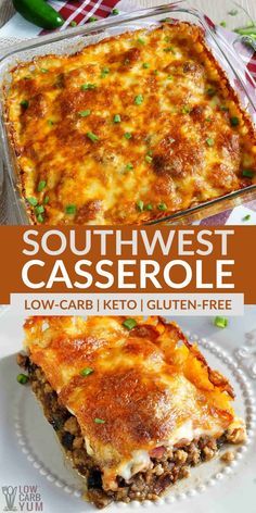 Southwest Casserole, Ground Beef And Beans, Beef And Beans, Casserole With Ground Beef, Dolce Poche Calorie, Ground Beef Casserole Recipes, Low Carb Casseroles, Ground Beef Casserole, Beef Casserole Recipes