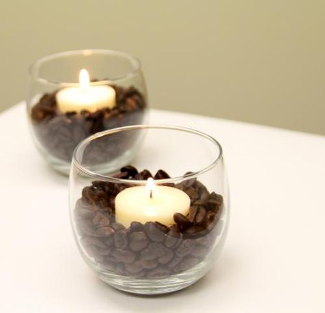 *heading to my car. getting home fast. stepping in the house and lighting my  homemade coffee candles and soaking in the tub* Feels so goood!. Homemade Coffee Candles, Coffee Bean Decor, Coffee Themed Party, Diy Coffee Candle, Coffee Bridal Shower, Modern Wedding Centerpieces, Small Coffee Shop, Diy Boho Decor, Candle Crafts Diy