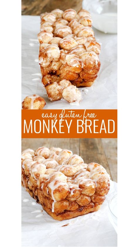 Super Easy Gluten Free Monkey Bread | A Fun Snack and Activity Dairy Free Monkey Bread Pull Apart, Gluten Free Cinnamon Pull Apart Bread, Monkey Bread Gluten Free, Gluten Free Monkey Bread Easy, Gf Monkey Bread, Healthy Monkey Bread, Gluten Free Monkey Bread Recipe, Gluten Free Breakfast Ideas, Gluten Free Monkey Bread