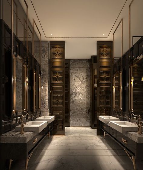 Elegant Washroom, Sinks Design, Restaurant Bathrooms, Rooftop Restaurant Design, Lavatory Design, Church Building Design, Modern Restaurant Design, Restaurant Bathroom, Public Toilet