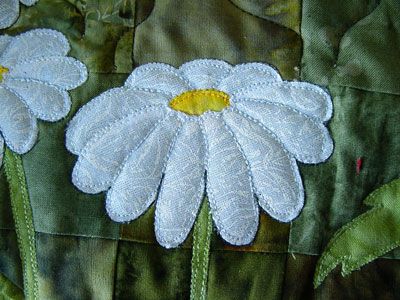 Free Daisy Quilting Patterns | ... Depth Look At “A Freshness Of Spring” – Part 2 » Arbee Designs Daisy Quilt Pattern, Daisy Applique, Daisy Quilt, Daisy Pillows, Fusible Applique, Landscape Quilt, Applique Quilt Patterns, Applique Quilt, Purple Daisy