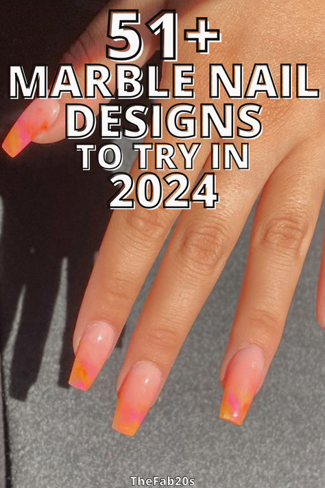 Marble Nails Minimalist Marble Nails, Business Nail Designs, Marble Nails Gel Polish, Marbled Nails Gel, Trendy Nails Ideas 2024 Summer, Marbled Nail Art, Marble Nails Design Ideas, Peach Marble Nails, Short Marble Nail Designs