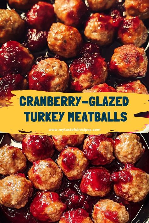 Whip up these easy Cranberry-Glazed Turkey Meatballs for your next gathering! With minimal prep and maximum flavor, they’re the perfect bite-sized treat for any occasion. Cranberry Glazed Turkey Meatballs, Cranberry Glazed Meatballs, Turkey Meatballs Recipes, Turkey Cranberry Meatballs, Turkey Meatball Recipes, Slow Cooker Turkey Meatballs, Turkish Meatballs, Turkey Meatballs Recipe, Glazed Turkey