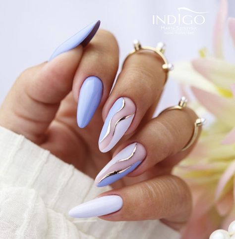 Modern Nail Art Designs, Nail Designs For Vacation, Lilac Nails Design, Unghie Sfumate, Lilac Nails, Indigo Nails, Nail Art Summer, Chic Nails, Summer Nail