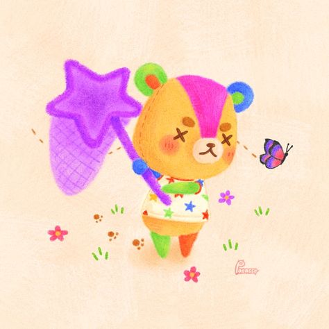 Stitches from Animal Crossing New Horizons Check out my work on IG: pacascho Animal Crossing Stitches, Owen Core, Stitches Animal Crossing, Bear Cub, Comfort Characters, Bear Cubs, Animal Games, Art Board, Artist At Work