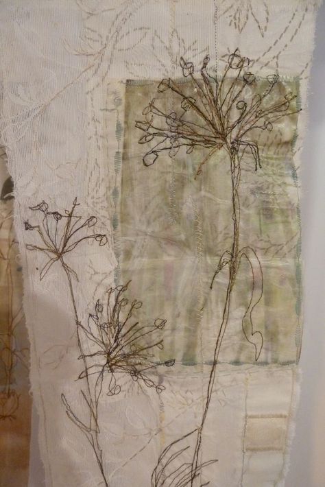 Cas Holmes, Tea Bag Art, Freehand Machine Embroidery, Creation Art, Creative Textiles, Free Motion Embroidery, Fabric Journals, Quilt Festival, Textile Fiber Art