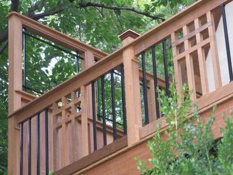 IPE Deck Builder | Wood Decks | Curved Deck | Custom Lattice | Privacy Walls Deck Update, Porch Rails, Outdoor Railing, Porch Railing Designs, Gates Driveway, Curved Deck, Patio Railing, Deck Railing Design, Deck Pictures