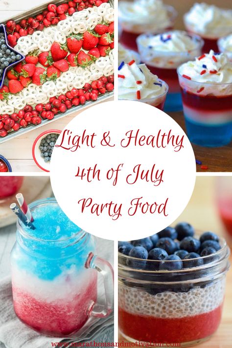 Light and Healthy 4th of July Party Food: Healthy Appetizers, Drinks, Salads and Desserts for your Fourth of July Celebration or 4th of July Cookout #4thofjulyfood #fourthofjulycookout 4th Of July Food Gf Df, Low Carb July 4th Food, Healthy Patriotic Food, 4th Of July Healthy Food Ideas, Easy Healthy 4th Of July Food, Healthy 4th Of July Appetizers, Healthy 4th Of July Side Dishes, 4th Of July Food Healthy Sides, Fourth Of July Healthy Food