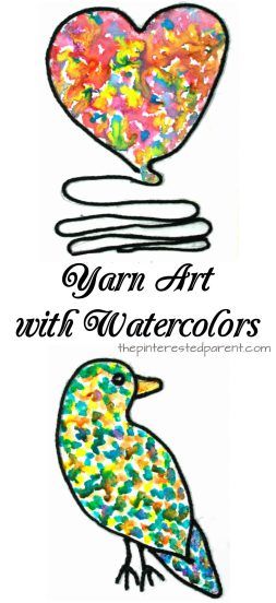 Inspired by the book 'Art & Max'. Yarn art and watercolor painting. Arts and crafts projects for kids. Classroom Art Display, Art On Clothes, Arts And Crafts Storage, Art Education Lessons, Art Display Kids, Summer Yarn, Arts And Crafts Furniture, Fun Arts And Crafts, Art Horse