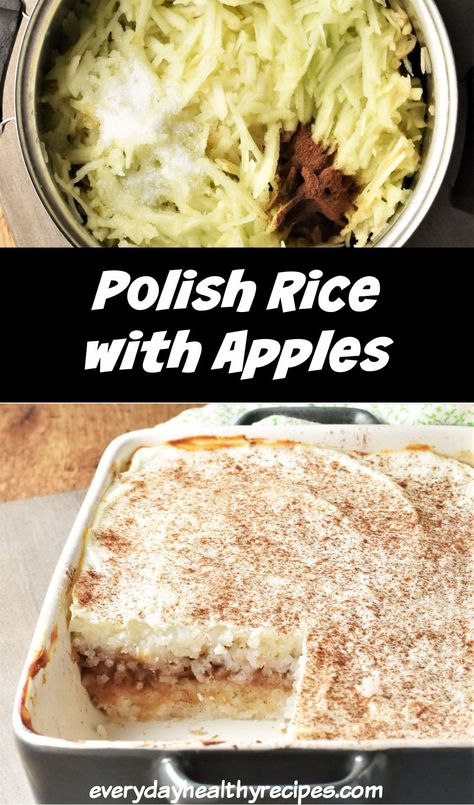 Polish Breakfast Traditional, Polish Rice With Apples, Polish Apple Desserts, Polish Side Dishes, Polish Recipes Traditional, Polish Rice, Polish Deserts, Polish Desert, Polish Apple Cake