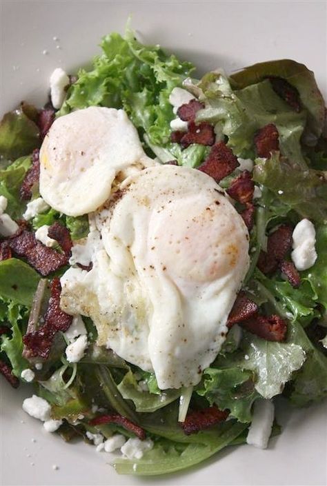 Bacon Goat Cheese, Warm Salads, Mixed Green Salad, Warm Salad Recipes, Fried Goat Cheese, Salad Mixed Greens, Warm Salad, Oven Roasted Chicken, Fun Salads