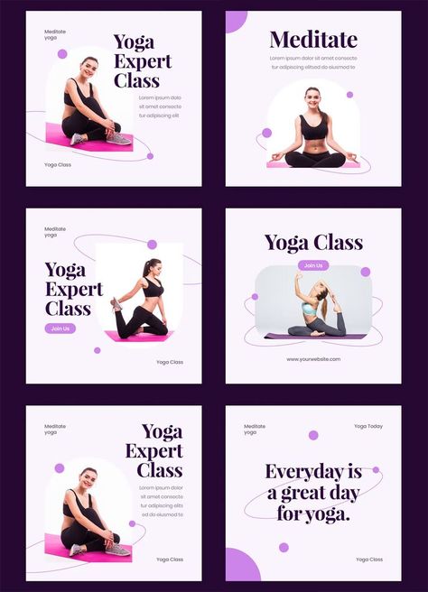 Social Media Design Background, Yoga Social Media, Social Media Promotion, Social Media Templates, Photoshop Template, Photoshop Tutorial, Post Design, Yoga Teacher, Yoga Class