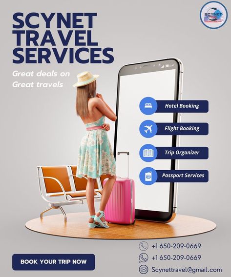 We offer the best deals on amazing travels, so you can explore the world with ease! 🙌 Our services include hotel bookings 🏨, flight bookings 🛫, trip organizing 🌇, and passport services 🛂, making your travel experience stress-free and enjoyable! 💼 CLICK LINK IN BIO to learn more about our services 📲✈️ . 📧 Contact Us ——> 📝 Whats-app ——> +1 650-209-0669 💌Email Us: Scynettravel@gmail.com 📧 📞Call Us:+ +1 650-209-0669 ☎️ 📍 8632 160th Av NE suite 120, Redmond, WA 98052🏴 Passport Services, Booking Flights, The Dominican Republic, Service Trip, You Dream, Travel Organization, Hotel Deals, Tour Packages, Explore The World