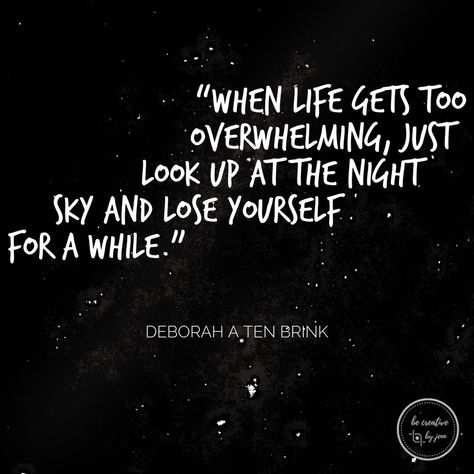 “When life gets too overwhelming, just look up at the night sky and lose yourself for a while.” - Deborah A. Ten Brink #stars #quotes #quote #nightsky #nighttime #quoteoftheday #milkyway #star #nightphotography #universetoday #inspire #skylovers #stargazing Deep Night Quotes, Night Owl Quotes, Night Sky Quotes, Quotes Stars, Stars Quotes, Owl Quotes, Drawing Refrences, Simple Wallpaper, Reflection Quotes