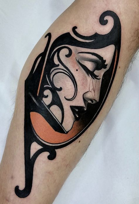 Neo Traditional Frame, Neoclassical Tattoo, Lady Face Tattoo, Neo Traditional Roses, Neo Traditional Art, Witchcraft Tattoos, Neo Tattoo, Tattoo Snake, Nouveau Tattoo