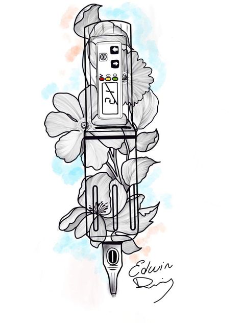 Tattoo Machine Drawing Design, Time Is Now Tattoo, Tattoo Pen Machine Drawing, Tattoo Machine Logo, Realistic Tattoo Ideas, Tattoo Machine Drawing, Tattoo Machine Art, Chest Tattoo Stencils, Lion Art Tattoo