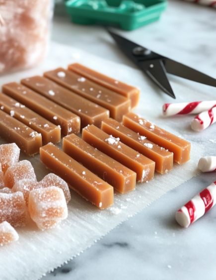 Homemade Candy Canes Recipe, Caramel Candy Recipe, Chocolate Caramel Candy, Carmel Recipe, Homemade Caramel Candy, Caramel Candies Recipe, Soft Caramels, Homemade Caramels, Candy Cane Recipe