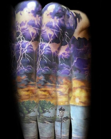 60 Thunderstorm Tattoo Designs For Men Storm Tattoo For Women, Storm Tattoos, Thunderstorm Tattoo, Cloud Tattoo Sleeve, Blitz Tattoo, Realistic Butterfly Tattoo, Rain Tattoo, Storm Tattoo, Sky Tattoos