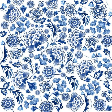 Blue China Patterns, Chinese Porcelain Pattern, Blue Pottery Designs, Chinese Pattern, Blue Pottery, Chinese Patterns, Porcelain Art, Porcelain Flowers, Porcelain Floor Tiles