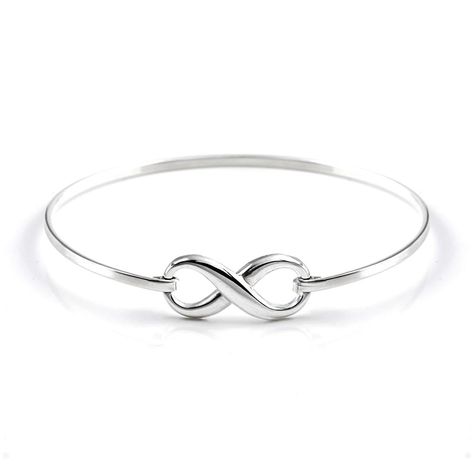 Silverly Women's .925 Sterling Silver Infinity Symbol '8' Bangle Bracelet ** Check out the image by visiting the link. #Bracelets Solid Silver Bracelets, Infinity Design, Gifts For Girlfriend, The Bangles, Silver Bracelets For Women, Friend Bracelets, Infinity Symbol, Fine Jewelry Bracelets, White Jewelry