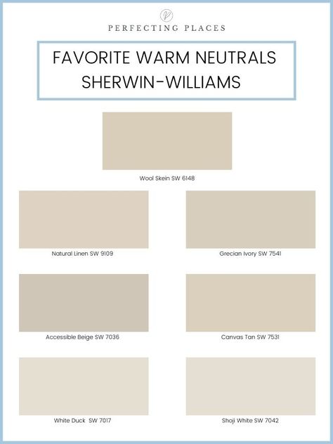 My Favorite Fresh Warm Neutral Paint Colors - Perfecting Places Best Neutral Wall Colors 2022, Light Beige Paint Colors Living Room, Good Neutral Paint Colors, Tan Beige Paint Color, Best Neutral Paint Colors Bedroom, Best Oatmeal Paint Color, Complex Cream Paint Color, Sherwin Williams Warm Neutrals 2023, Indoor Neutral Paint Colors