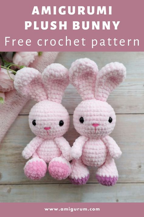 FREE amigurumi plush bunny pattern #amigurumi #amigurumipattern #crochettoy #amigurumitoy #amigurumidoll #crochetdoll #crochetpattern #crochetbunny #amigurumibunny #freeamigurumipatterns Crocheted Stuffed Animals, Easter Crochet Patterns Free, Crochet Toys Free, Easy Crochet Animals, Crochet Bunny Pattern, Easter Crochet Patterns, Bonnet Crochet, Crochet Rabbit, Crochet Animals Free Patterns