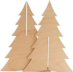 2-Piece Slotted Wooden Christmas Tree 18 inch, Pack of 1 Unfinished Wood Cutouts for Crafts and Party Décor, by Woodpeckers Christmas Wood Cutouts, Wood Christmas Trees, Tree Cutout, Party Painting, Wood Trees, Christmas Tabletop Decor, Wooden Christmas Tree, Crafts Party, Fourth Of July Food