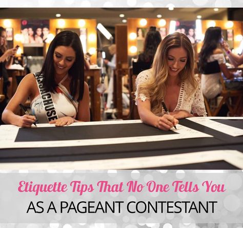 Within pageantry, there are certain unspoken rules that can influence the judges' decision when it comes to who will walk away with the title. Proper pageant etiquette is essential for all serious pageant competitors and can make the difference between winning the crown and placing in the Top 5. Pageant Interview Questions, Pageant Walk, Pageant Aesthetic, Pageant Questions, Pageant Prep, National American Miss, Unspoken Rules, Miss Canada, Pageant Tips