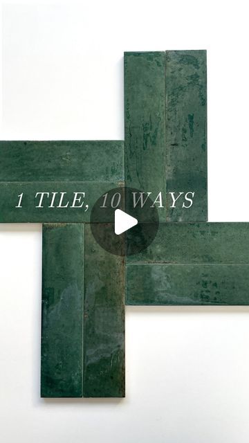 Dwellify | Home Remodeling on Instagram: "1 tile, 10 ways! Brick tile is one of the most versatile styles on the market, and this moody green is one of our absolute favorites! Unique tile patters are a great way to add uniqueness to your space. Which is your favorite?! Don’t forget to save for later ✨ 

#mydwellify #tilepatterns #bathroomtile #statementtile #bricktile #greentile #subwaytile" Shower Tile Green, Dark Green Tile, Green Tile Shower Ideas, Green Subway Tile, Moody Green, Green Tile Bathroom, Statement Tiles, Subway Tiles Bathroom, Dark Green Walls