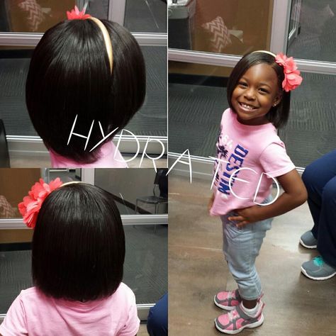 Silk press on natural hair for the little divas. Isn't she cute?! Kids Silk Press Natural Hairstyles, Kids Silk Press Natural Hair, Pressed Hairstyles, Silk Press On Natural Hair, Pressed Hair, Pressed Natural Hair, Brazilian Weave, Cute Natural Hairstyles, Silk Press Natural Hair