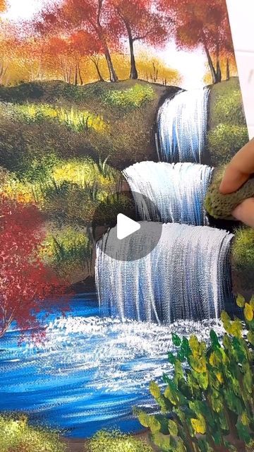 Emily Seilhamer on Instagram: "[clip] Painting a landscape by the waterfall 🎨🍂 #beginner #acrylicpainting #fallpainting #tutorials #paintingtips" Painting A Landscape, Autumn Painting, Painting Tips, Acrylic Painting, On Instagram, Instagram