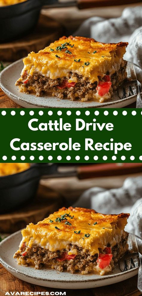 Craving a comforting dish that’s packed with flavor? Try this Cattle Drive Casserole, a standout among beef recipes. It's a one-pan wonder that simplifies dinner prep, making it ideal for busy weeknights. Casserole Recipes For Family, Quick And Easy Casserole Recipes, Cattle Drive Casserole, Casseroles With Ground Beef, Casserole Recipes With Ground Beef, Easy Casserole Recipes For Dinner, Quick Casserole, Craving Tasty, Delicious Casserole Recipes