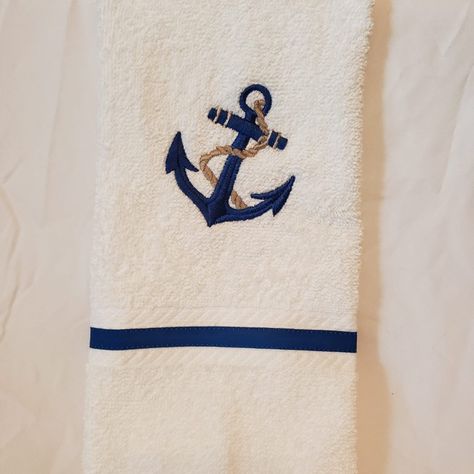 Model Illustration, Towel Embroidery Designs, Kids Hooded Towels, Towel Embroidery, Anchor Design, Embroidery On Clothes, Embroidered Towels, Embroidery Motifs, Towel Collection