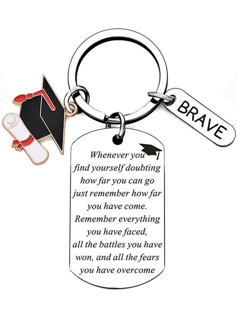 PRICES MAY VARY. Best Graduation Gifts For Girls - 2024 Graduation key chains engraved with" Whenever you find yourself doubting how far you can go just remember how far you have come. Remember everything you have faced, all the battles you have won, and all the fears you have overcome." Congratulations Graduation Gifts Ideas - Best grads gifts for boys, girls, seniors, classmate, teenage, sister, brother, friend, BFF or anyone who is about to graduate. Unique keepsake to remind them of the beau Graduation Gift Ideas For Boys, Grad Presents, Congratulations Graduation, Cute Anniversary Gifts, Masters Graduation, Best Graduation Gifts, Graduation Keychain, Presents For Boys, Graduation Presents