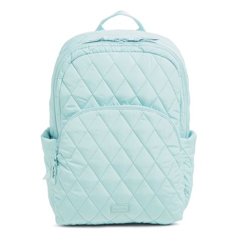 Sized to carry everything you need for a busy day at school, work or travel, this large backpack will carry it all in style! Outlet Exclusive Exterior features a front zip compartment (containing two slip pockets) Padded laptop compartment Interior features a zip pocket Zip closures Accommodates up to a 17" laptop. Vera Bradley Outlet Essential Large Backpack in Sea Salt Blue Sea Salt Blue, Alabama Hoodie, School Finds, Cute Backpacks For School, Work Backpack, Fashion Umbrella, Weekend Travel Bags, Medium Backpack, Belt Purse