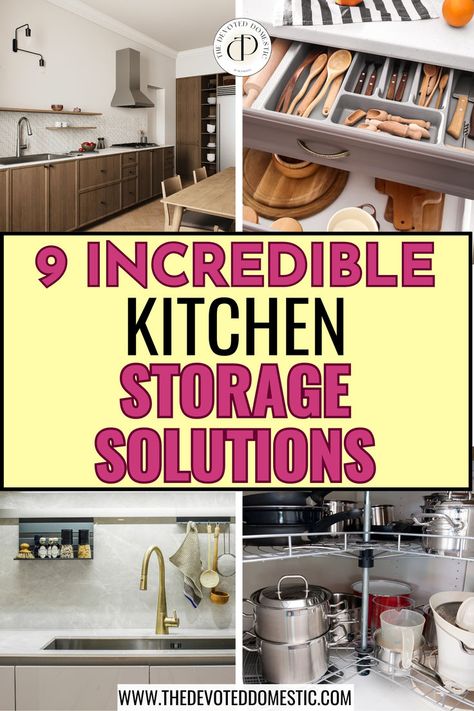 OMG, I wish i knew about these 9 incredible kitchen storage solutions sooner!! From kitchen cabinet storage to kitchen countertop storage, these 9 kitchen storage ideas are sure to help you maximize your space effortlessly! Minimalist Kitchen Storage Ideas, Over Cabinet Storage Kitchen, Kitchen Space Hacks, Cabinet Space Ideas, Kitchen Cabinet Organizing, Above Kitchen Cabinet Storage Ideas, Space Saver Kitchen Ideas, Small Cupboard Storage Ideas, Counter Storage Ideas