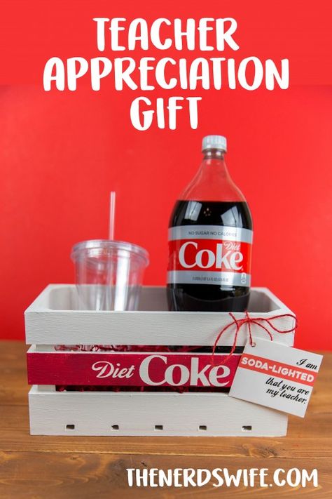 Diet Coke Teacher Appreciation, Coke Zero Gift Ideas, Diet Coke Gift Basket, Diet Coke Teacher Gift, Teacher Appreciation Soda Tags Free, Diet Coke Gifts Ideas, Diet Coke Valentines Gift, Diet Coke Gift, Coke Gifts