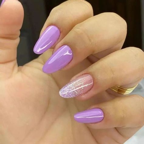 Wedding Day Nails, Lilac Nails, Oval Nails, Nail Designer, Fire Nails, Chic Nails, Nail Polishes, Purple Nails, Gorgeous Nails