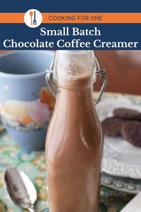 Whip up this homemade small batch Chocolate Coffee Creamer in minutes! Perfect for small households, it's dairy-free, easy, and delicious. | One Dish Kitchen Homemade Coffee Creamer Half And Half, Diy Coffee Creamer 3 Ingredients, Chocolate Coffee Creamer Recipe, Home Made Sweet Cream Coffee Creamer, Homemade Clean Coffee Creamer, Brown Butter Coffee Creamer, Homemade Coffee Creamer Recipe, French Vanilla Creamer, Vanilla Coffee Creamer