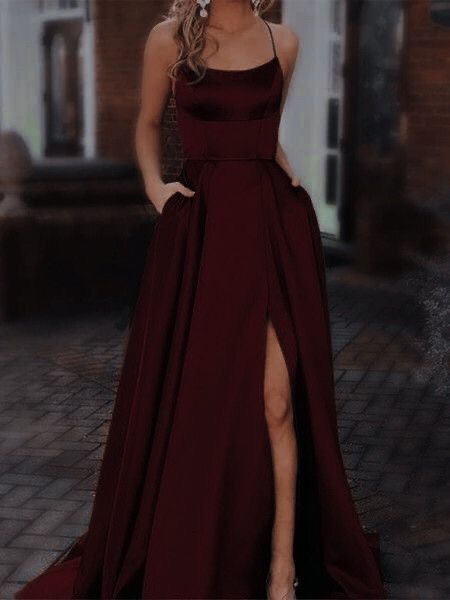 Maroon Red Prom Dress, Dark Red Dresses Prom, Prom Dresses Dark Red Burgundy, Dark Maroon Prom Dress, Dark Red Grad Dress, Homecoming Dress Inspo Short, Burgundy Grad Dress, Dark Red Grad Dresses, Simple Grad Dresses