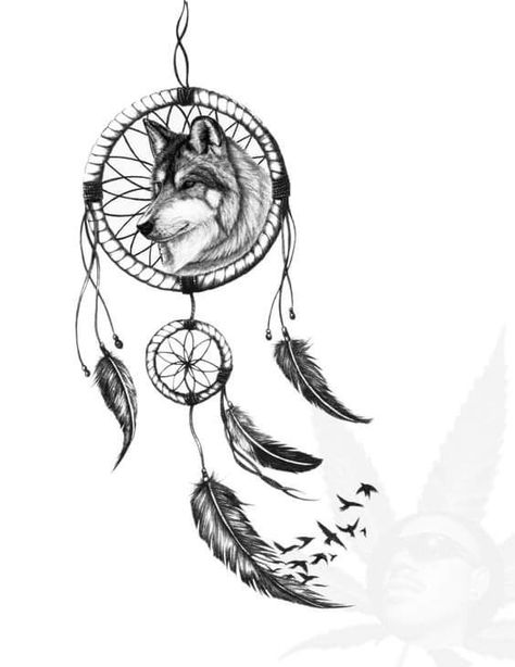 Dream Catcher Tattoo Design For Man, Wolf Dreamcatcher Tattoo For Women, Dreamcatcher Wolf Tattoo, Dream Catcher Wolf Tattoo, Wolves Tattoo Design, Dreamcatcher Tattoo For Men, Dream Catcher Tattoo For Men, Indian Dream Catcher Tattoos, Plumas Tattoo