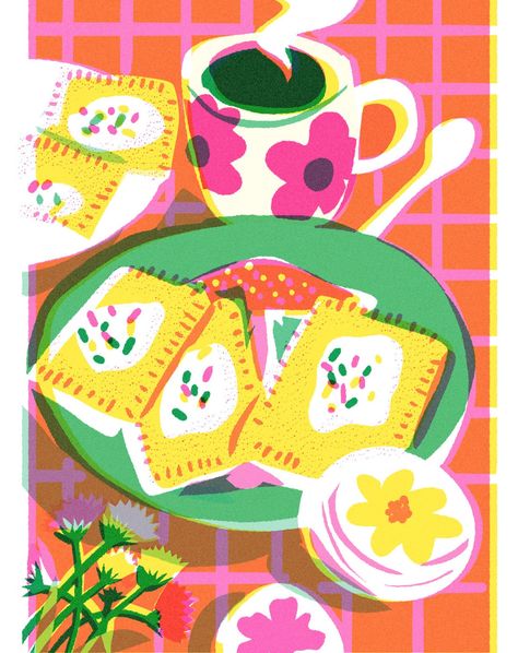 Alle berichten • Instagram Creative Food Poster Design, Risograph Poster, Matchbox Art, Riso Print, Risograph Print, Food Poster Design, Children Books, Postcard Design, Food Poster