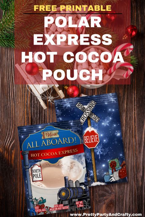 Polar Express Goodie Bags, Polar Express Treats For Kids, Polar Express Hot Cocoa Bar, Polar Express Hot Chocolate Scene, Polar Express Gift Basket, Polar Express Gift Ideas, Polar Express Printables Free, Polar Express Hot Chocolate Bar, Polar Express Party Food