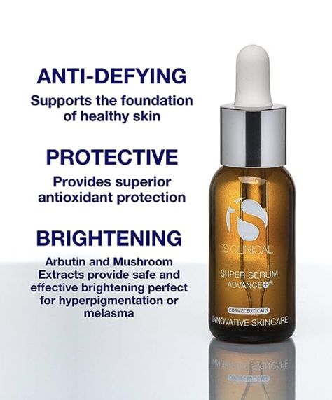 iS CLINICAL Super Serum Advance+, Anti-Aging Vitamin C Face Serum, reduces scaring and fine stretch marks Vitamin C Face Serum, Skin Lightener, Anti Aging Vitamins, Scar Tissue, Wound Healing, Ascorbic Acid, Skin Firming, Face Serum, Face Care