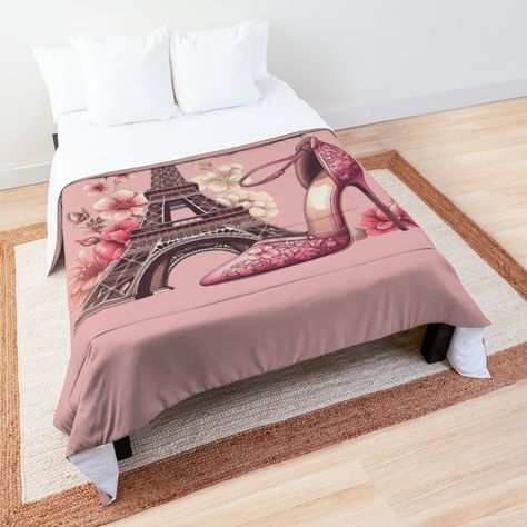 Get my art printed on awesome products. Support me at Redbubble #RBandME: https://www.redbubble.com/i/comforter/Fashion-Paris-Floral-Eiffel-Tower-by-DeeCeeFashion/163994738.UBAD9?asc=u Fashion Paris, Bed Room, Teen Girls, Eiffel Tower, Awesome Products, Tower, Paris, Art Prints, Bedroom